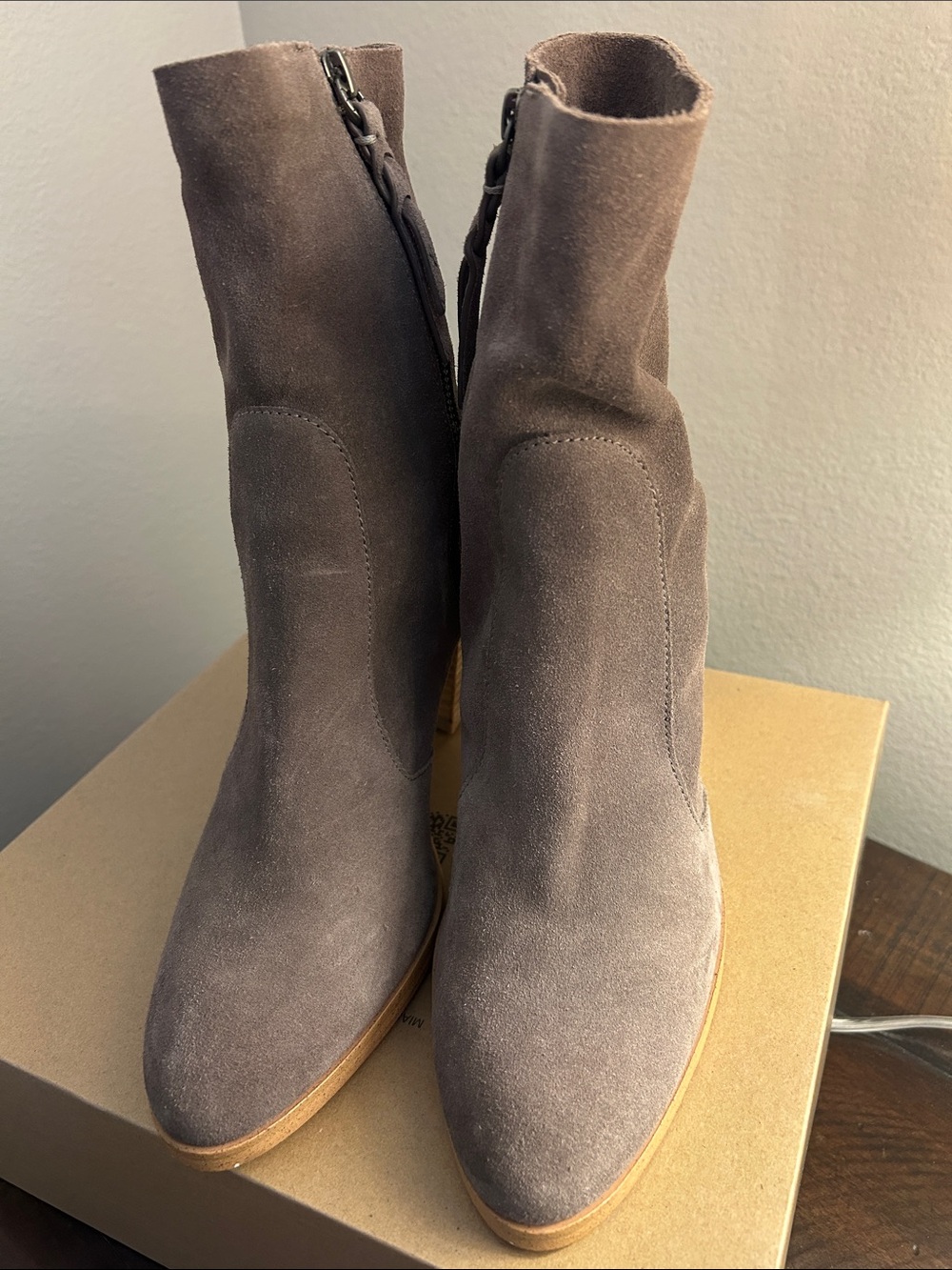 Splendid Taupe Suede Tall Ankle Boots